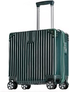 Mala pequena de mão com rodas, mala de viagem leve rígida com trava TSA, 8 rodas giratórias bagagem fácil de viajar, bagagem de mão pequena, Verde, 16 inch, Mala de mão rígida