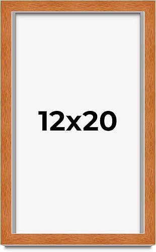 Miniatura 40 de Marco marrón de 18 x 24 pulgadas, marco de madera maciza de nuez de miel, ancho de moldeo de 0.875 pulgadas, profundidad de rabo de 0.875 pulgadas