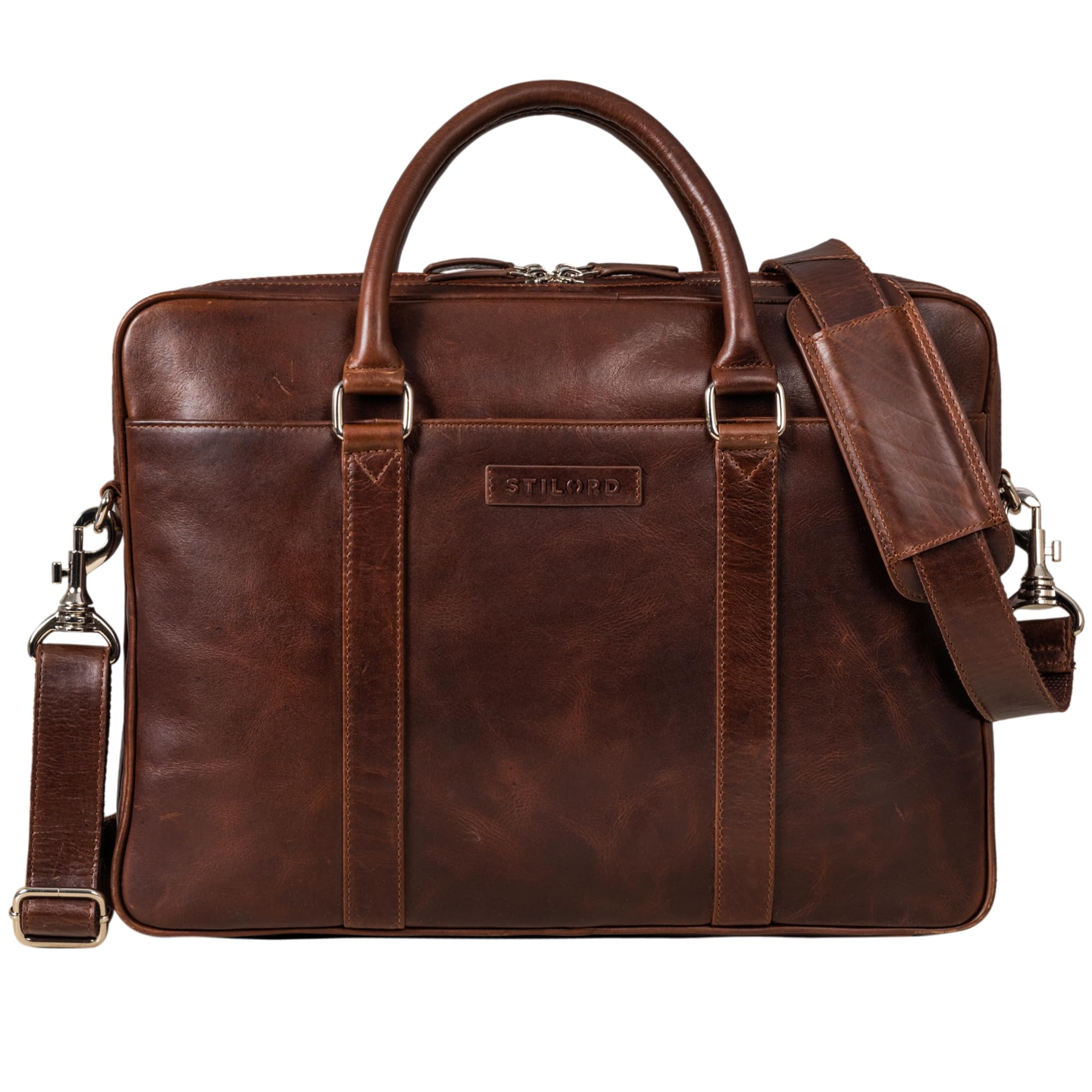 STILORD "Caleb" Borsa Computer Portatile 16 Pollici Pelle Vintage Tracolla Scomparto Portatile Borsa Donna Borsa Uomo Borsa Valigetta Colore:sonora - cognac