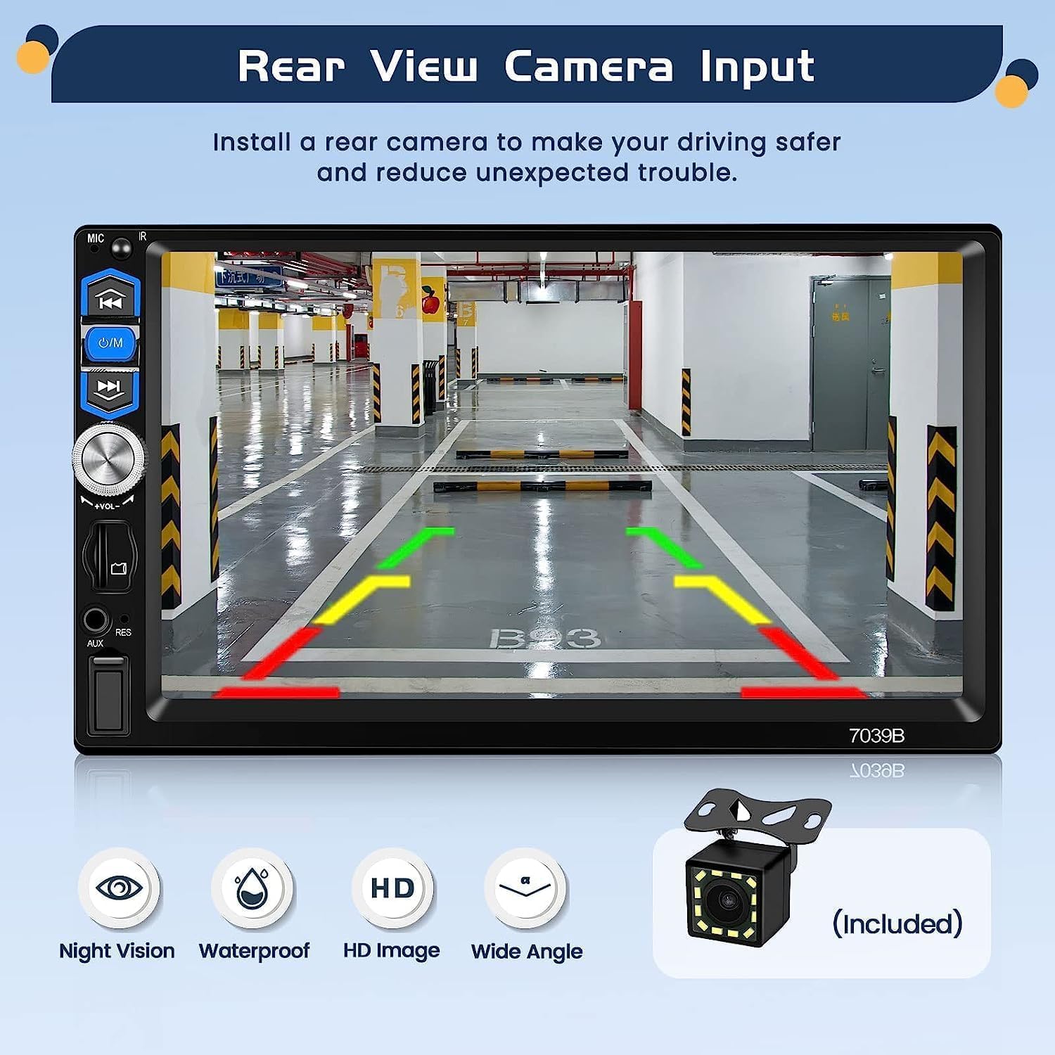 Hikity 7039B Rear View Camera Display