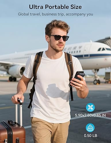 Miniatura 9 de Portable Charger, 10000mAh 22.5W Fast Charging Power Bank with Built in Cable & Wall Plug, Travel Essential Battery Pack with LED Display, External