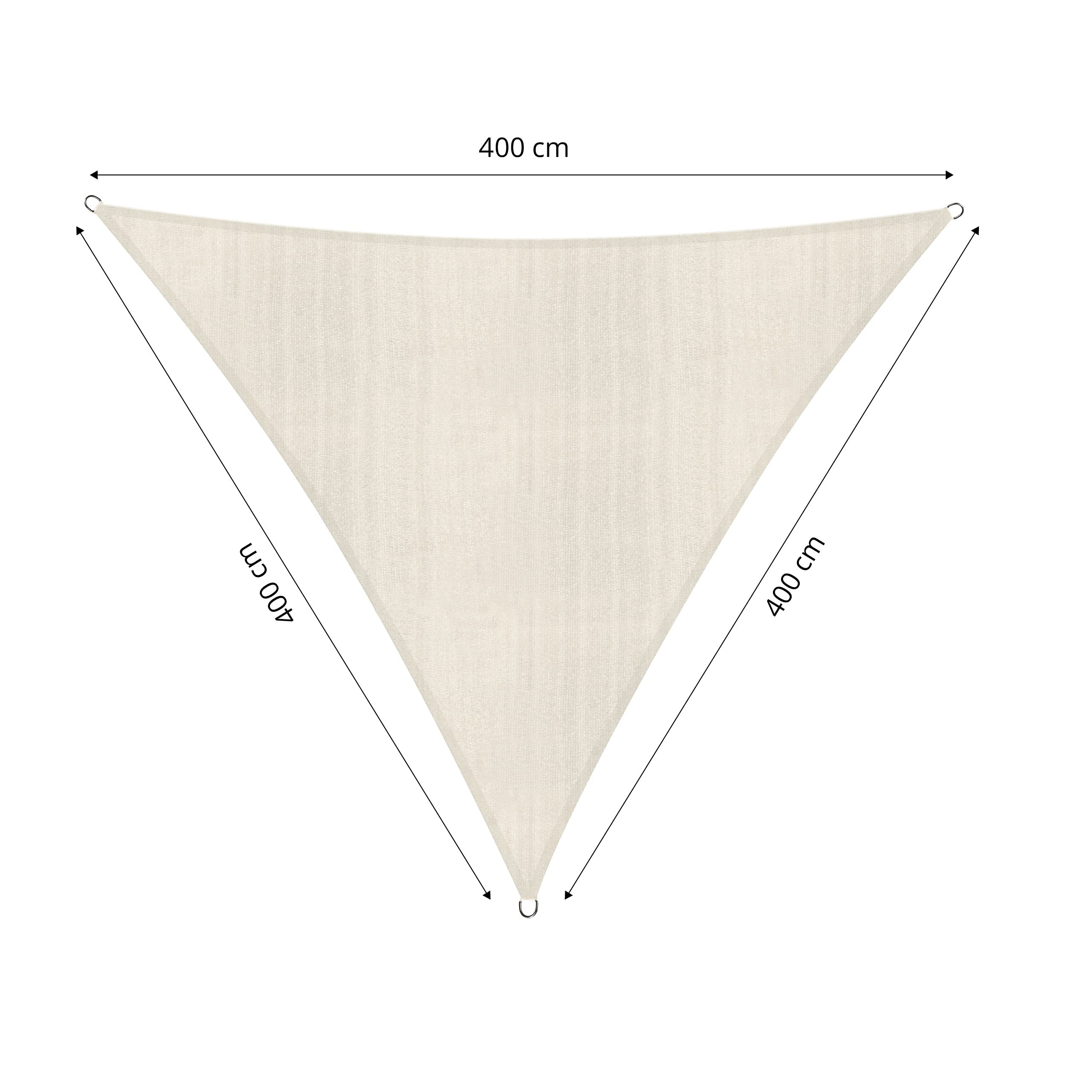 Lumaland zonnezeil inclusief nylon bevestigingskoorden, 100% HDPE met uv- beschermingsfilter, 4 x 4 m, zandkleur