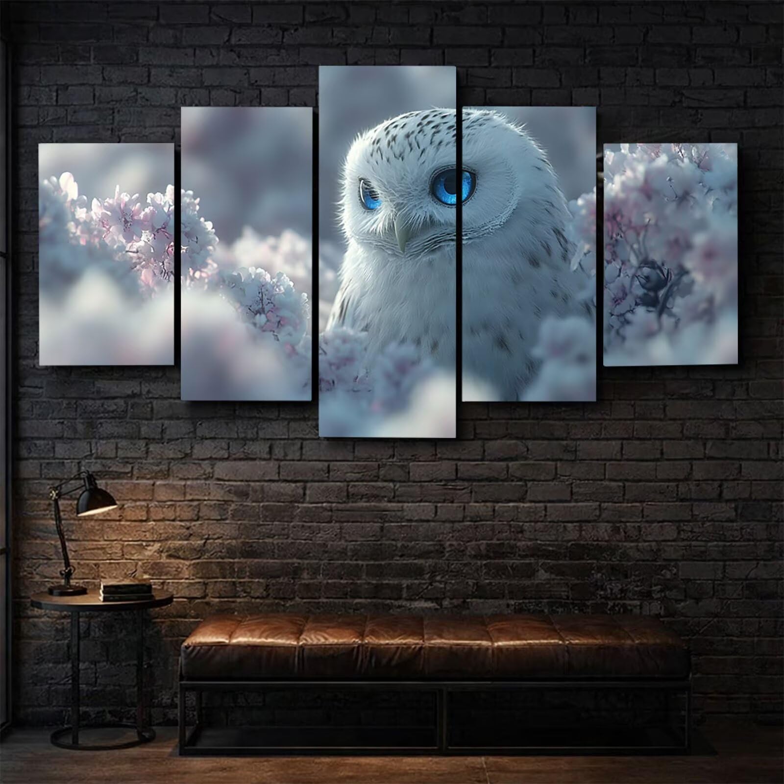 5 Pack Leuchtend Malen Nach Zahlen Erwachsene Eule Drei Größen YCBZ-5717 | DIY Set Erwachsene mit Pinselset Acrylfarben Set Fünf Leinwand zum Bemalen Blume für Deko Wohnzimmer Geschenke für Frauen