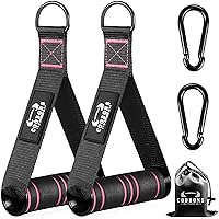 Vista 13 de Asas de ejercicio resistentes, asas de cable de gimnasio para accesorios de máquina de cable, accesorios de cable con mango en D, asas para bandas