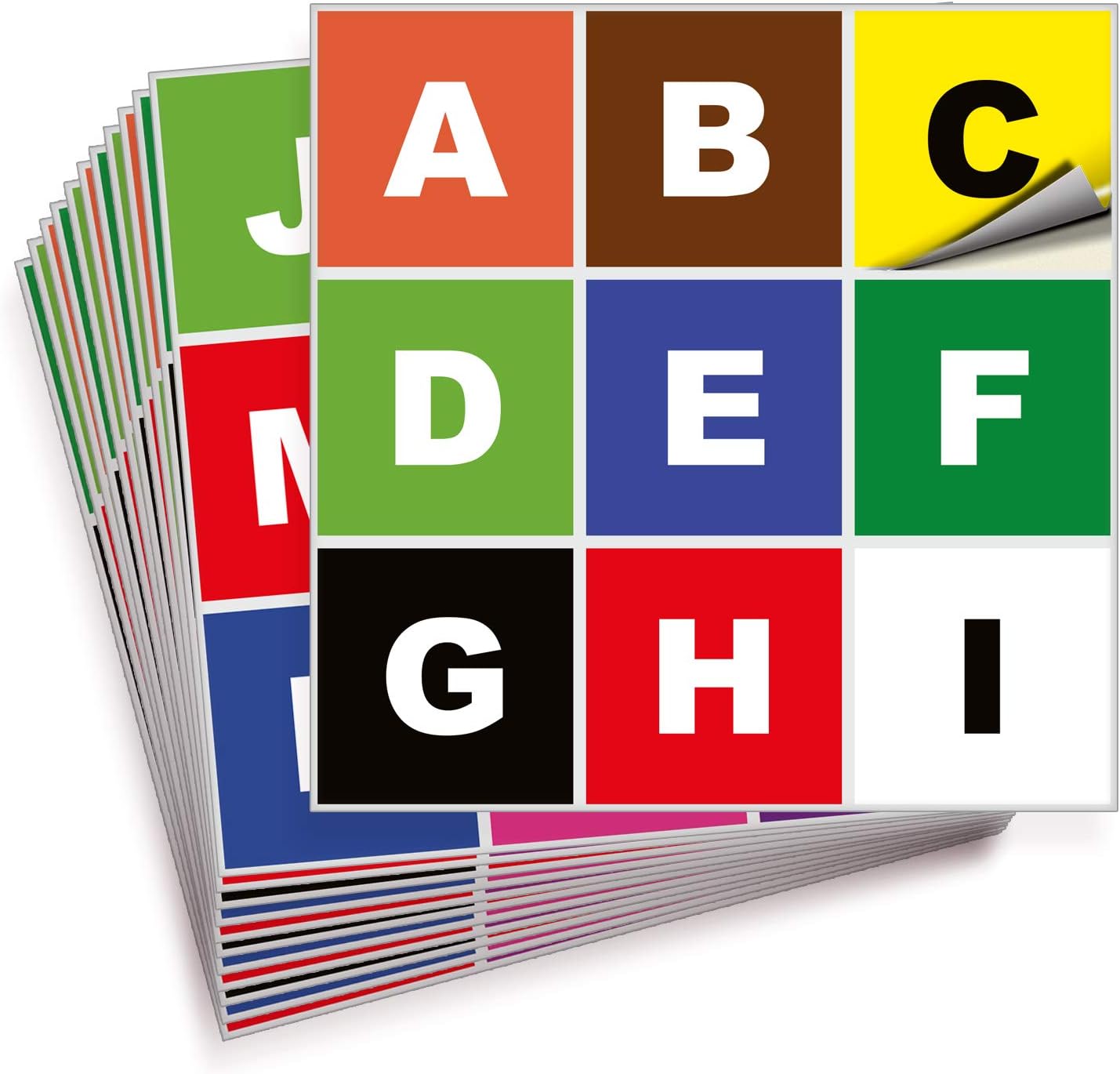 iSYFIX Letters Vinyl Stickers - A to Z, 3-inch, 4 Sets - Multicolor Premium Decal, Ideal for Inventory, Storage, Organizing, Alphabet for Boxes, Toolbox, Lockers & More. Indoor and Outdoor