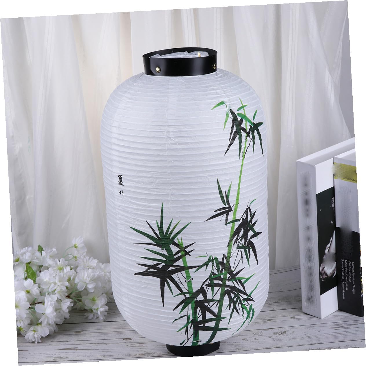 Tofficu Japanese-Style Paper Lantern Decor Bamboo Pattern Hanging Ornament for Home Shop Event