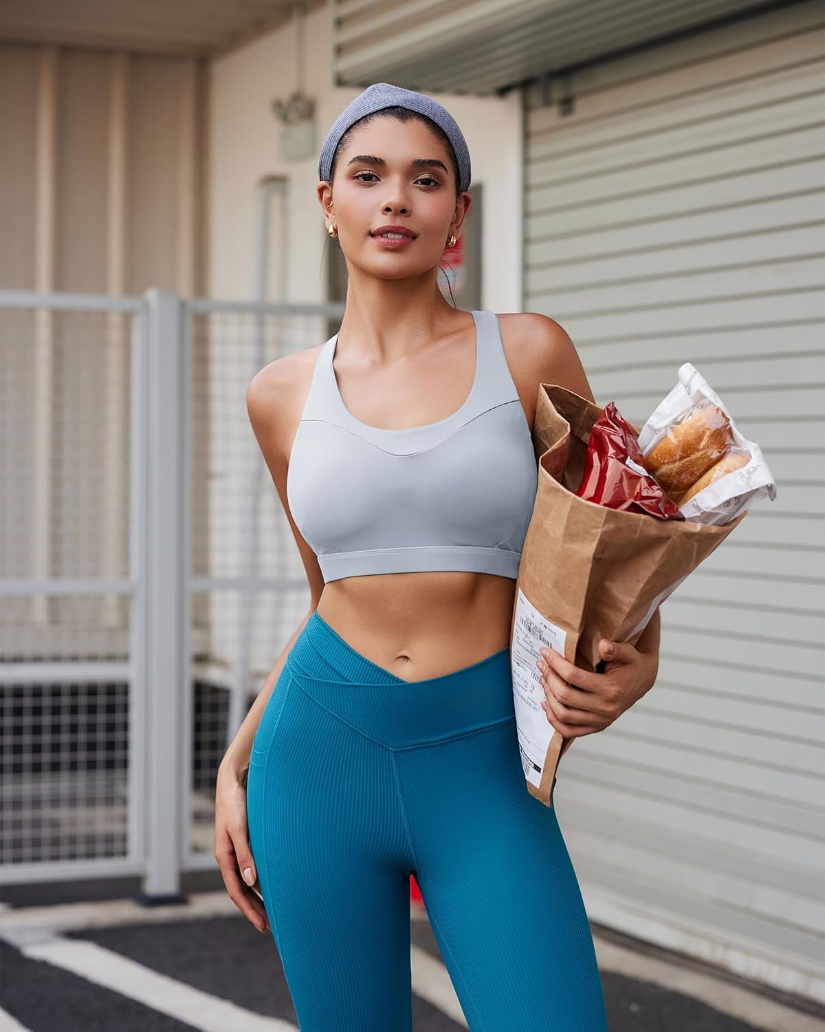 RUNNING GIRL Sports Bras for Women High Support,Racerback Molded Cup Sports Bra with Sewn in Pads Workout Running Bra - Image 4