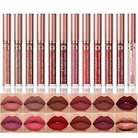 Vista 15 de BestLand Kit de maquillaje de labios mate de 12 piezas, lápiz labial líquido aterciopelado, impermeable, de larga duración, duradero, signos