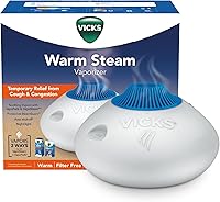 Vicks V150 Warm Steam Vaporizer Humidifier 1.5 Gallon Tank, Night Light, VapoPads VapoSteam Compatible for Cough Relief