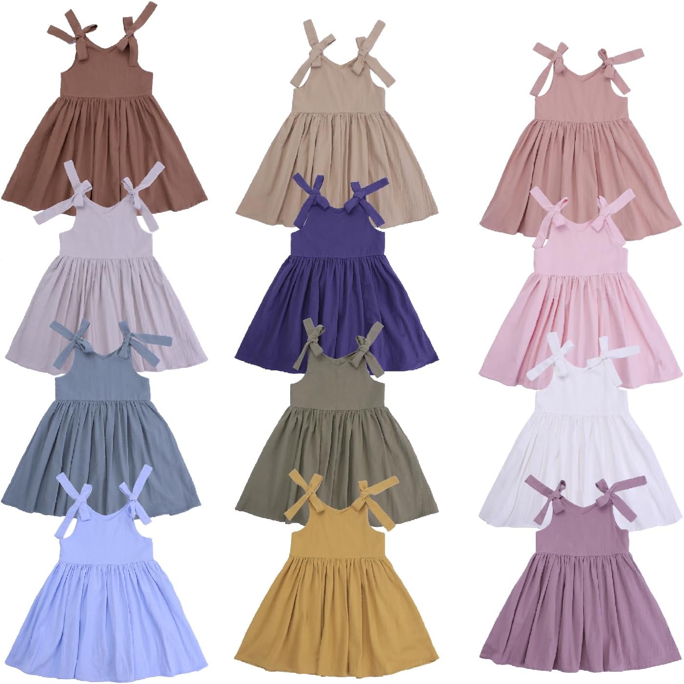 Baby Toddlers Cotton Dresses Kids Little Girls Straps Sleeveless Casual Party Halter Dress 6 Months-6T - Image 2