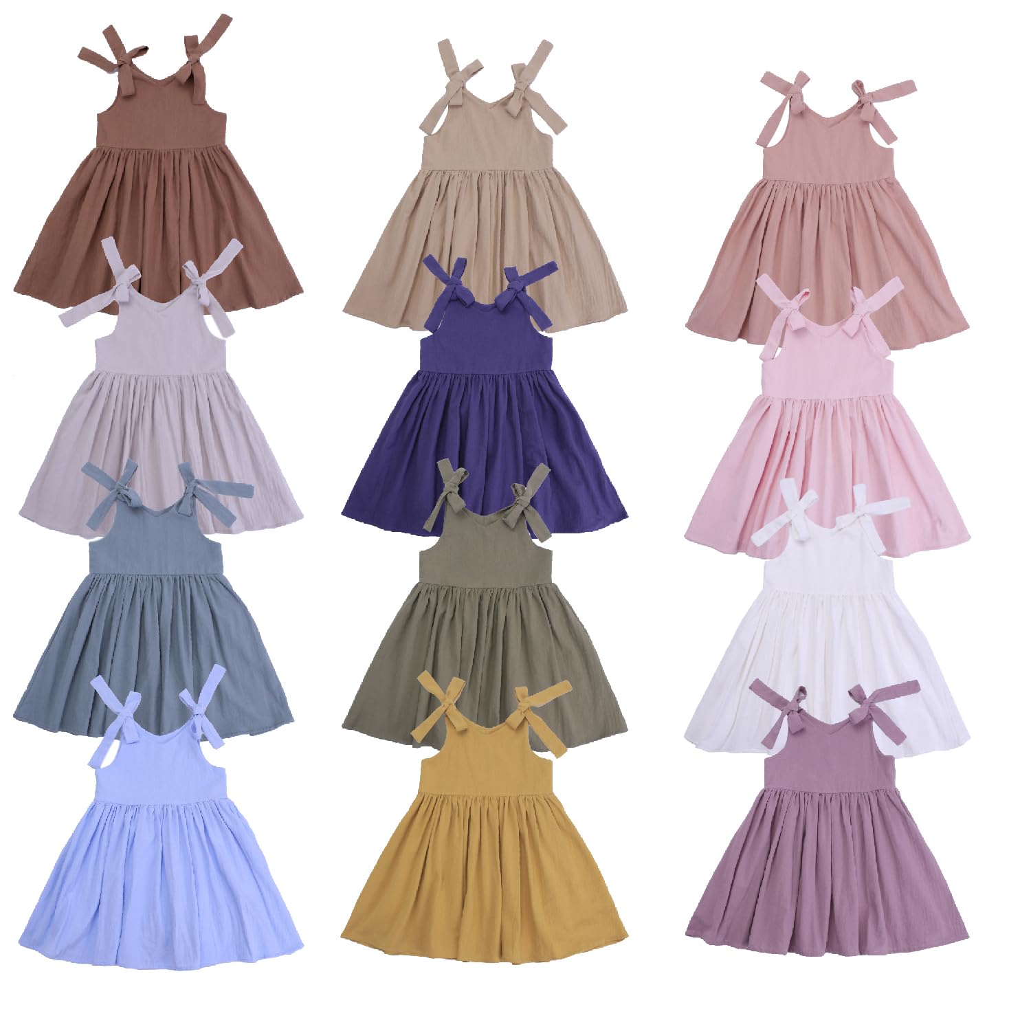 Vestidos de algodón para bebés y niñas pequeñas, sin mangas, casual, vestido halter para fiesta, 6 meses a 6T