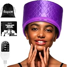 Thermal Steam Cap for Natural Hair Treatment 10-Level Heating Cap for Deep Conditioning and Hair Steaming - Quick Heat-Up, Purple