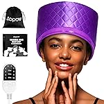 Thermal Steam Cap for Natural Hair Treatment: 10-Level Heating Cap for Deep Conditioning and Hair Steaming - Quick Heat-Up, Purple