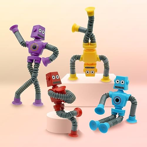 Miniatura 6 de Limpskys 4 piezas de juguete robot con ventosa, juguetes robóticos para niños de 3-5, 5-7, productos sensoriales para autismo, juguetes sensoriales