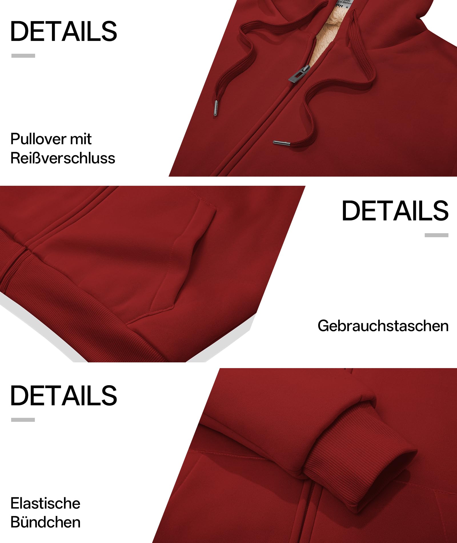 GEEK LIGHTING Felpa Donna con Cappuccio Foderata in Pile Calda Giacca Invernale con Zip Felpa Pile Donna Teddy Hoodie con Cerniera Sweatshirt Inverno Autunno S-2XL