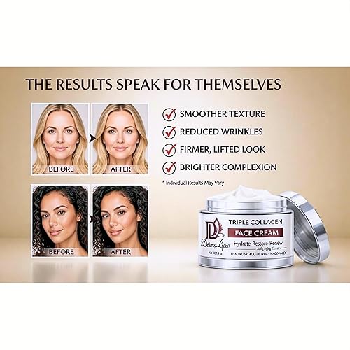 Miniatura 8 de Triple colágeno, ácido hialurónico, Salmon DNA PDRN Crema hidratante facial antienvejecimiento, antiarrugas, hidratante, reafirmante, antiadherente,