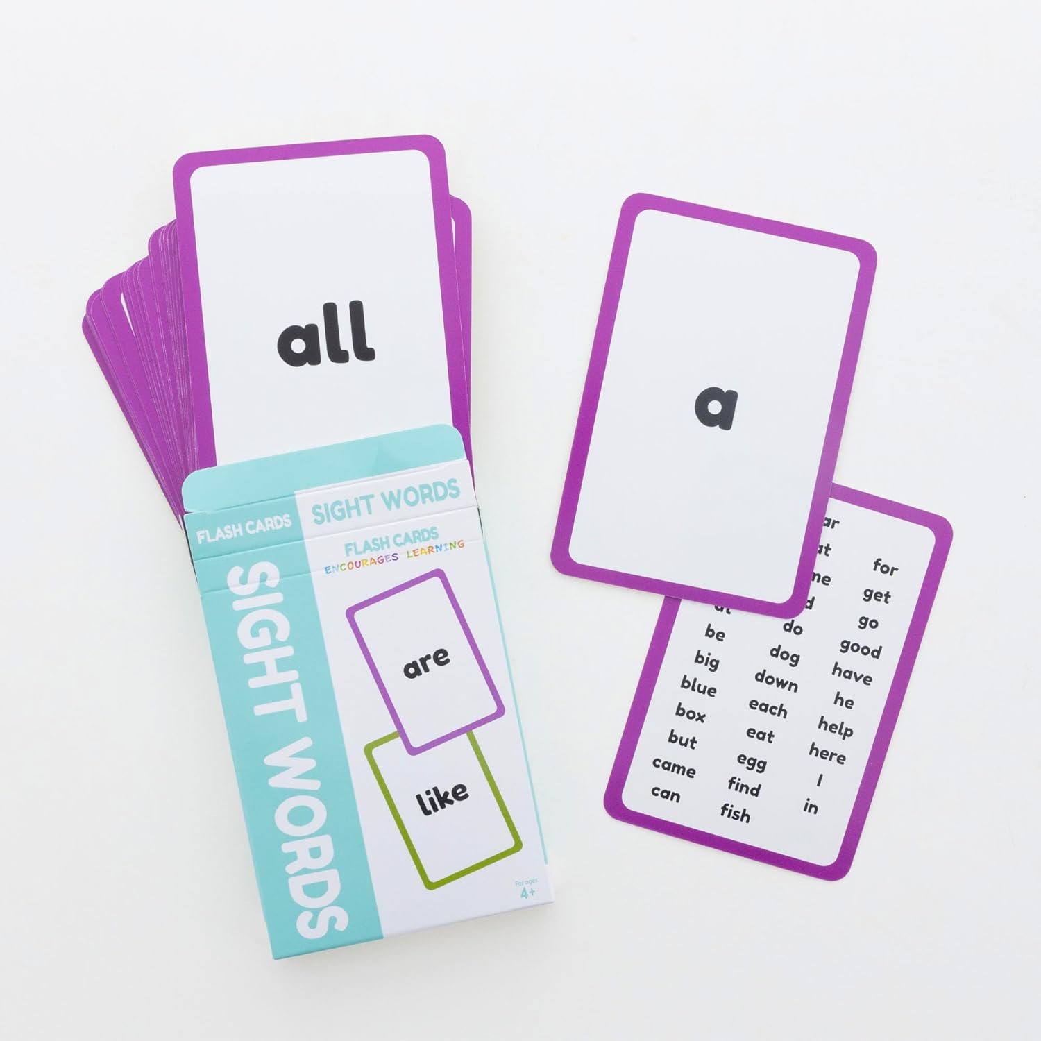 BAZIC Products Sight Words Flash Cards, Early Reading, Learn Recognize Words Vocabulary Cards, Flashcards Pre-K Kindergarten Preschool School Home (36/Pack), 72-Pack