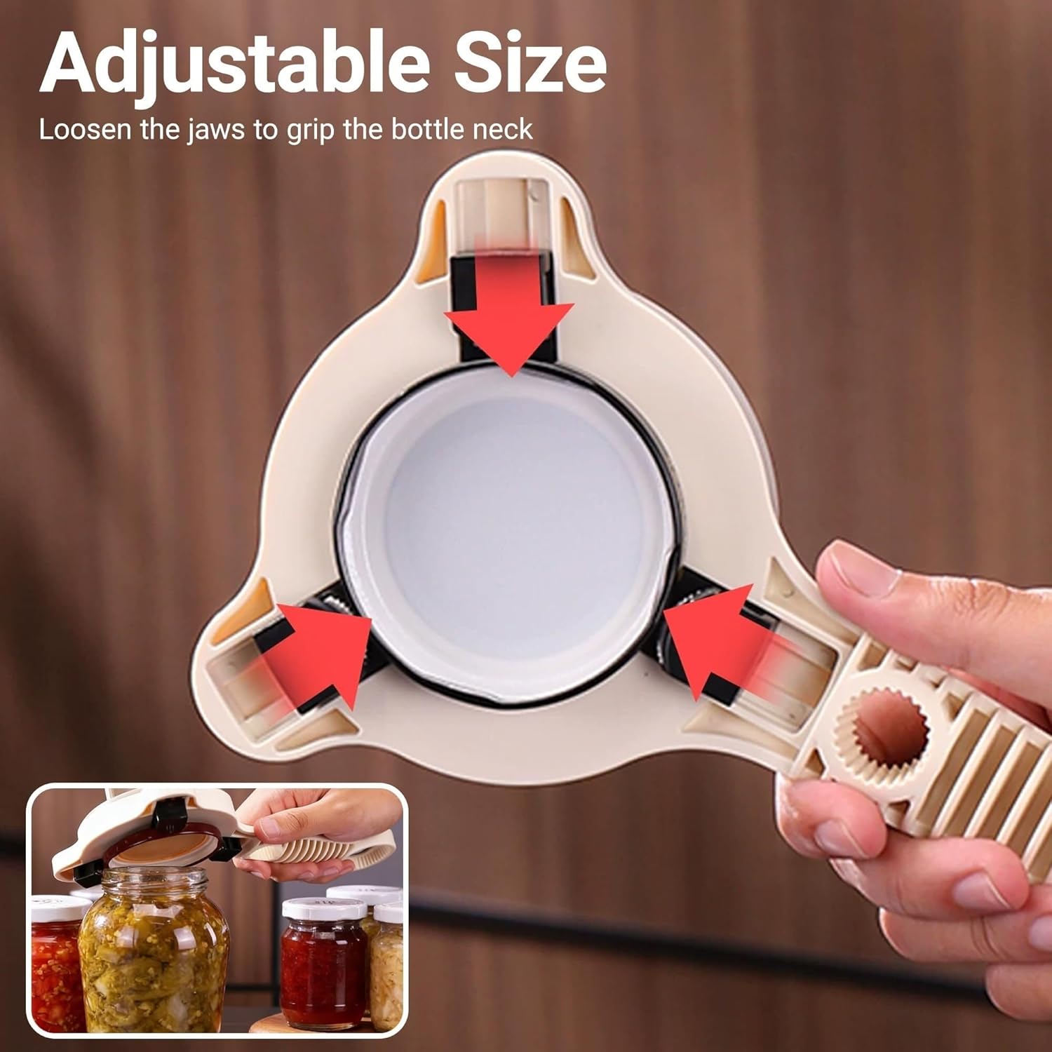 2026 New 4-in-1 Multi-Function Jar Opener, Adjustable Stainless Steel Bottle Lid Remover for Seniors and Kids, Weak Hands and Arthritis, Universal Kitchen Tools Fit for Jars, Bottles and Wine(2 Pcs)