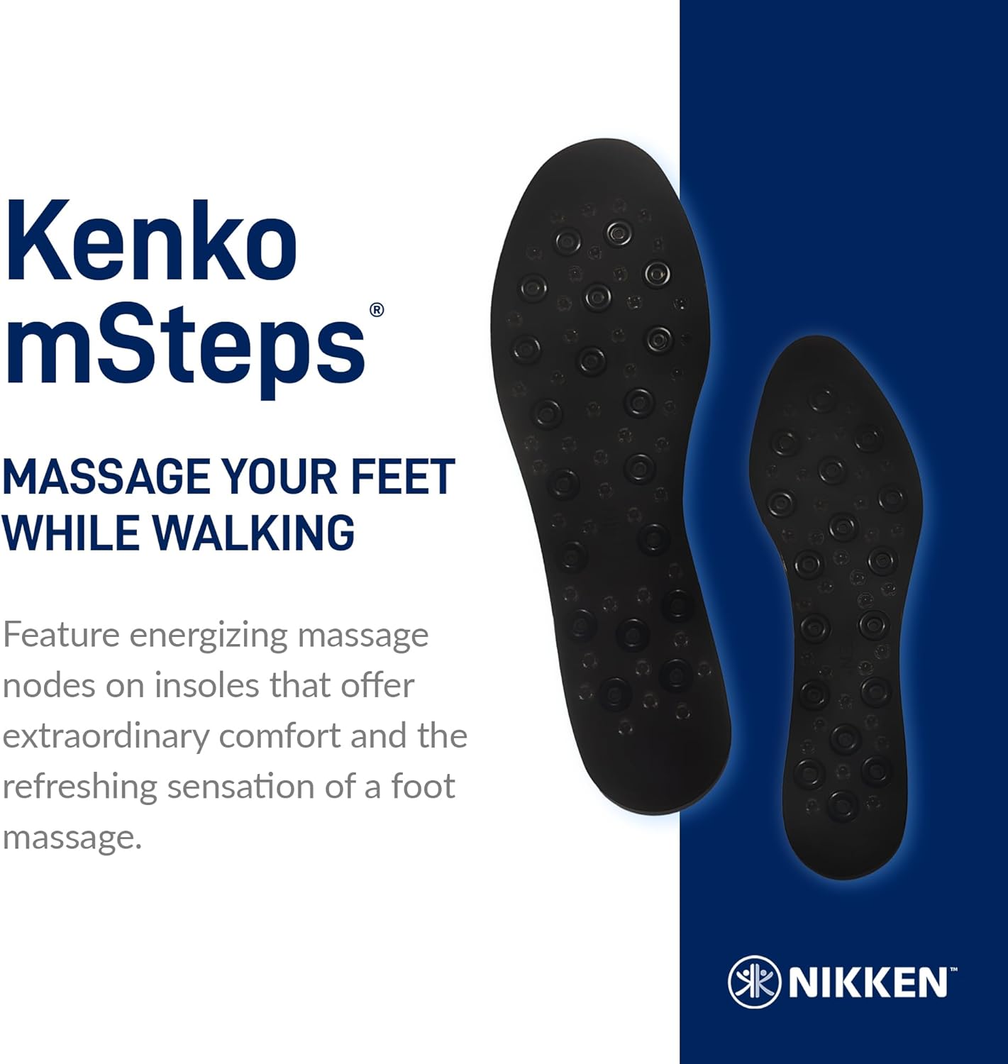 Nikken Kenko mSteps - Insoles 20213 - Women’s Shoe Sizes 5-9, Pair, Cut-to-Fit Design with Magnetic Technology