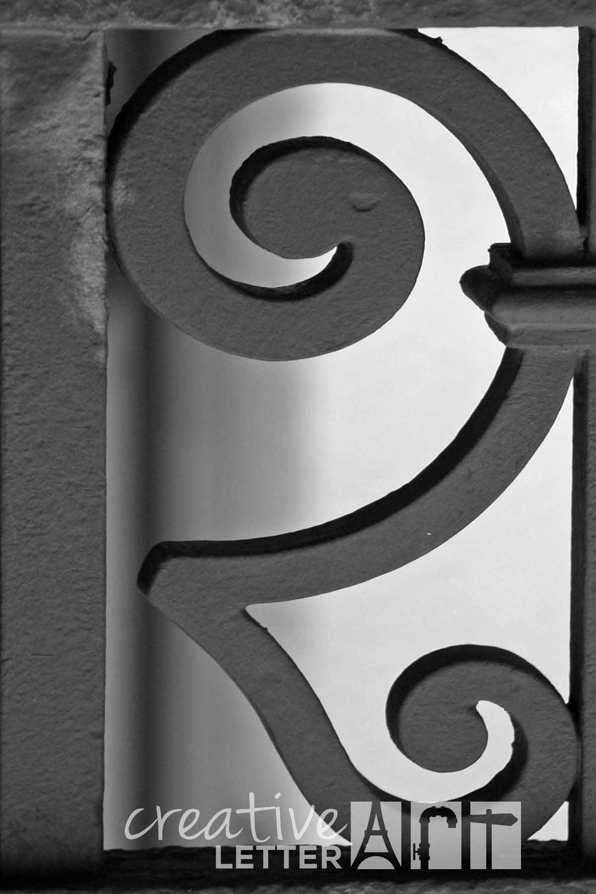 Creative Letter Art? - Letter R - 4 by 6 inch Black and White Architectural Alphabet Photography Collection