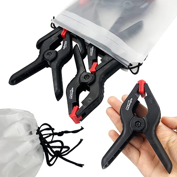 6 Pcs Spring Clamp Heavy Duty Plastic Spring Clips 4.5 Inch Grip Clips for Home Improvement Clamp DIY Tools Photography Studios