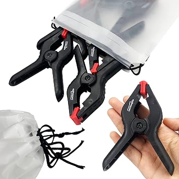 6 Pcs Spring Clamp Heavy Duty Plastic Spring Clips 4.5 Inch Grip Clips for Home Improvement Clamp DIY Tools Photography Studios