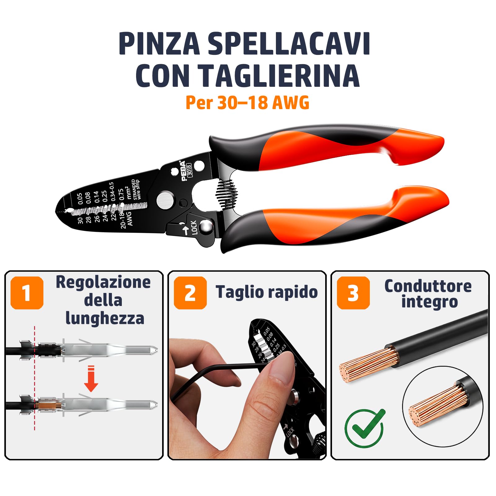 PEBA Set di micro connettori con pinza crimpatrice a cricchetto, Micro-Fit 3.0, Dupont da 2,54 mm e JST-PH/XH/SM/SYP, 45 tipi di connettori, 0,03-1,5 mm², con pinza spelafili