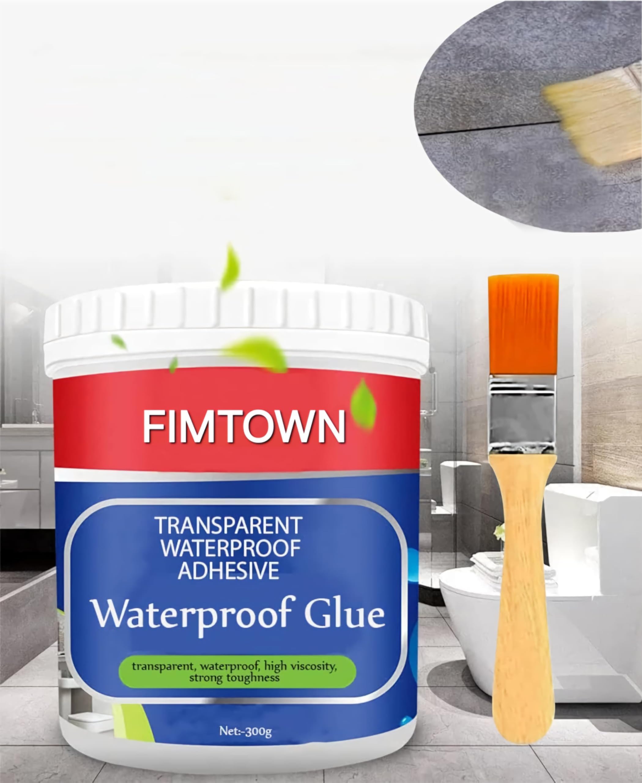 FIMTOWN Crack Seal Glue 300gm with Brush Transparent Waterproof Glue for Roof Leakage Crack Seal Agent Roof Water Leakage Solution Water Proof Glue Transparent Glue Waterproofing for Pipe Wall Tiles (B0D8BN3747) Amazon Price History, Amazon Price Tracker