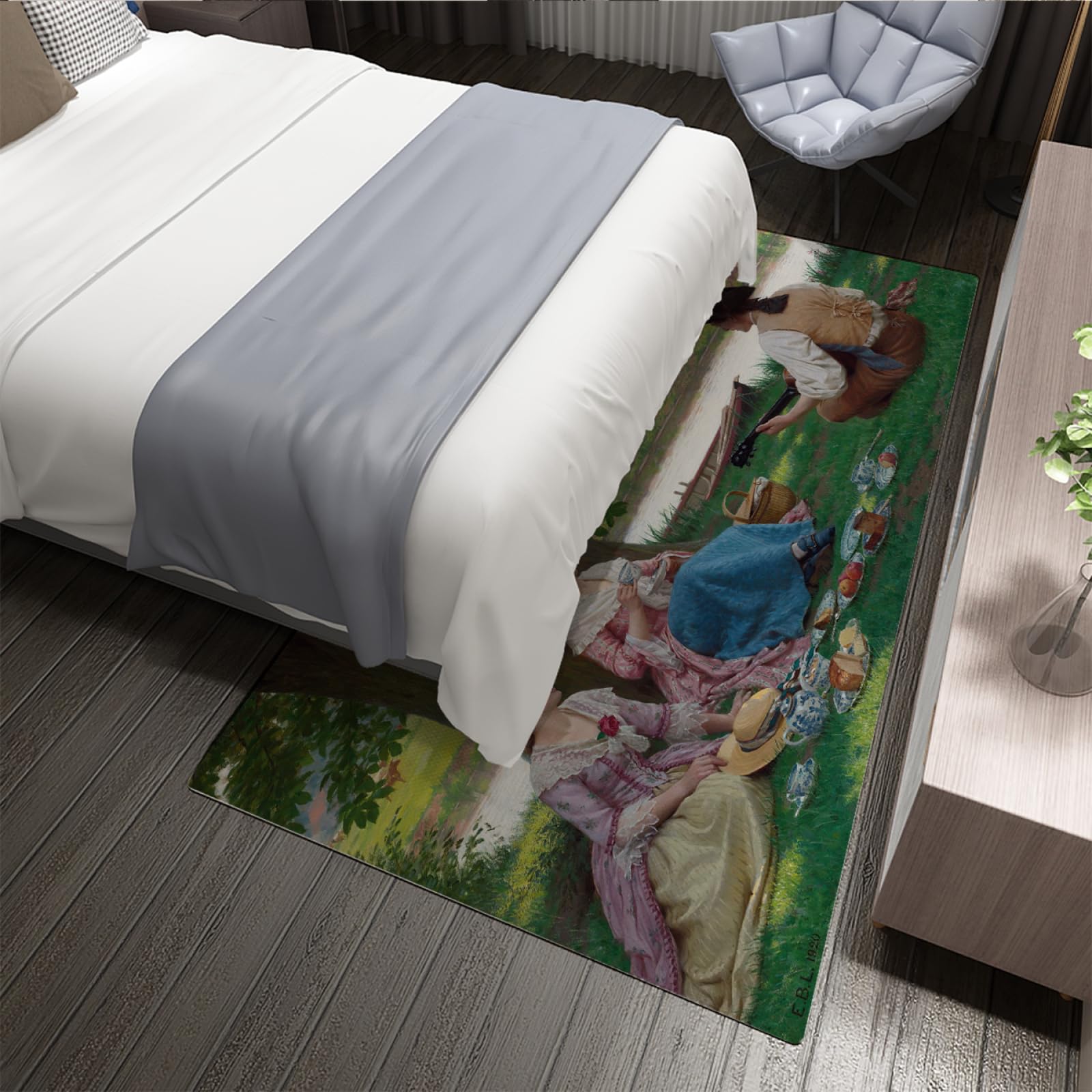 Dywan z naturalną scenerią 160 x 230 cm - ciepły rodzinny dywan na zewnątrz nowoczesny kreatywny dywan narzuta dywany z gumowym spodem można prać