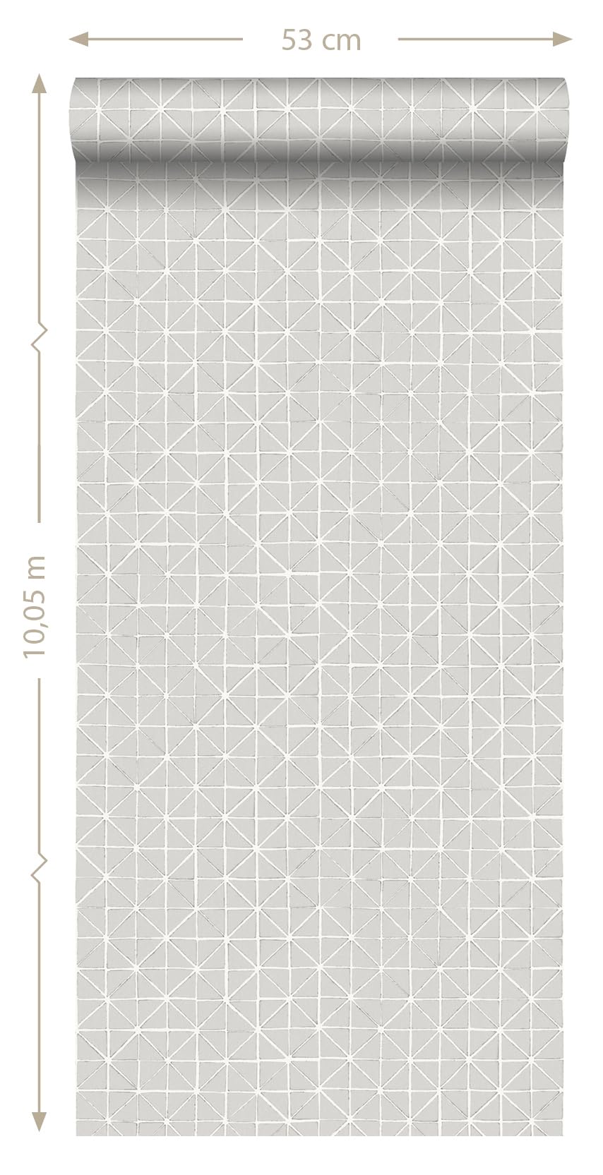 Esta Home papel pintado formas geométricas gris pardo 53 cm x 10.05 m