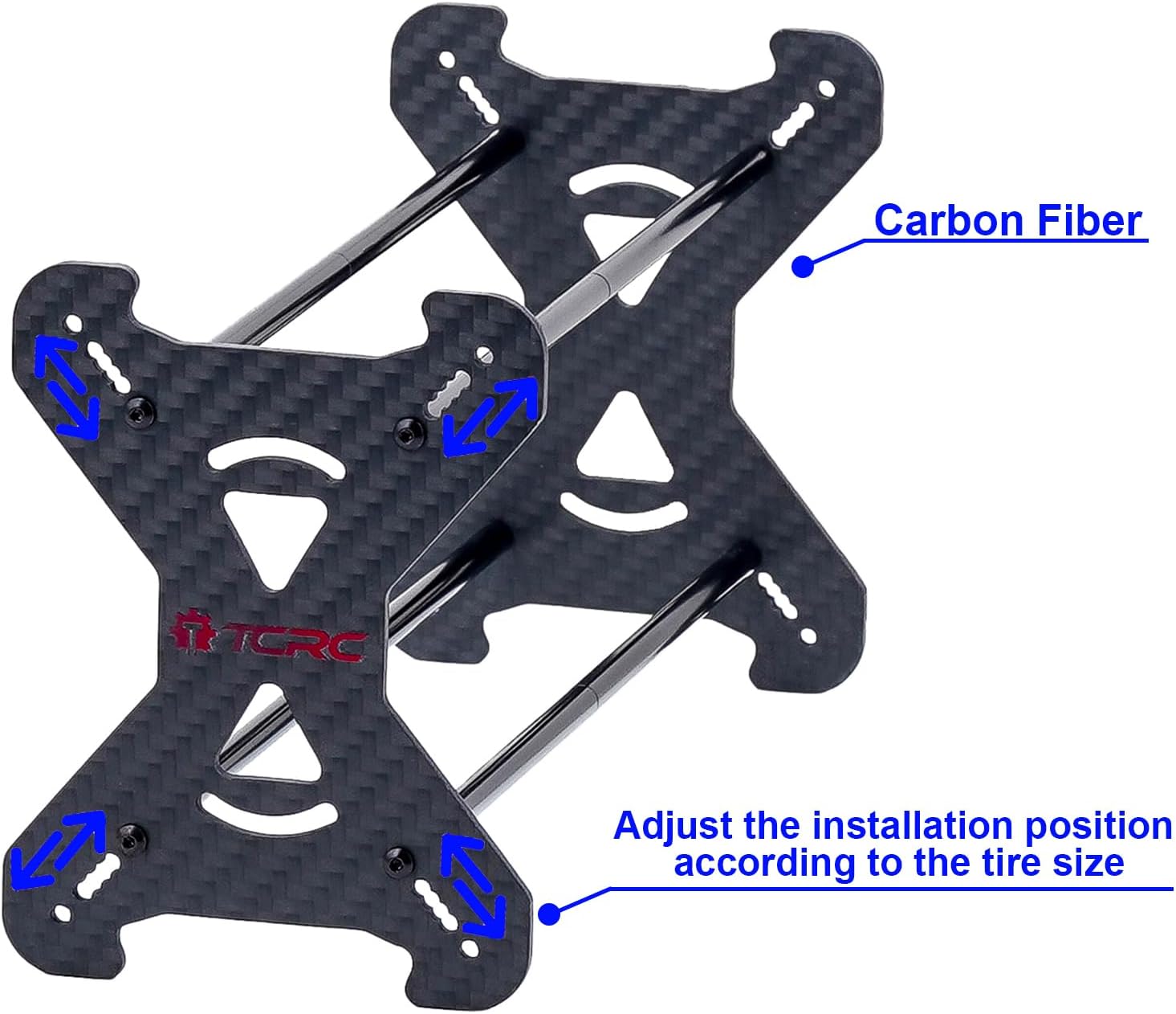 Extended Carbon Fiber 0.7” 1.0" 1.3" Aluminum Wheel Tires Rack for 1/18 1/24 1/30 1/32 RC Crawler Car Upgrades