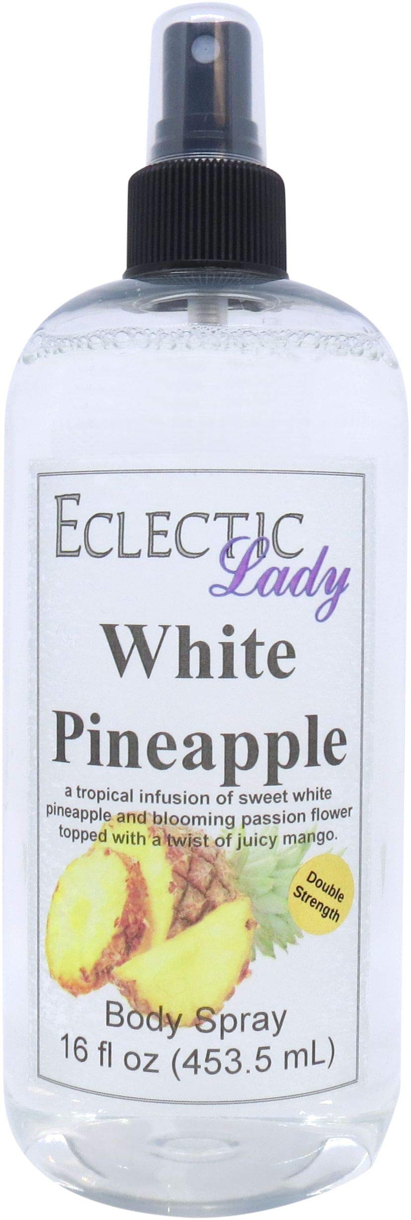 Eclectic Lady White Pineapple Body Spray, Double Strength, 16 ounces, Body Mist for Women with Clean, Light & Gentle Fragrance, Cologne with Soft, Subtle Aroma For Daily Use
