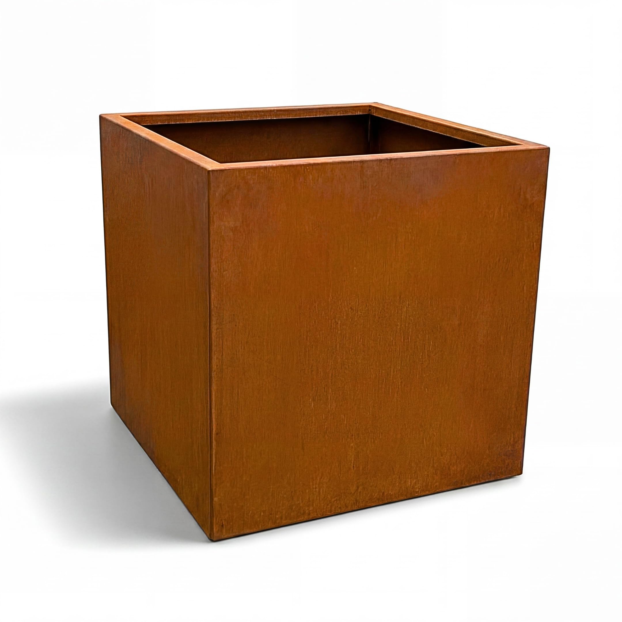Czaja Cortenstahl Pflanzkübel 60x60x60 cm Fiorella mit Bodenplatte - Made in Germany - Rost Deko Blumenkübel quadratisch – wetterfest & langlebig – Garten Terrasse Balkon – Edelrost Pflanzgefäß