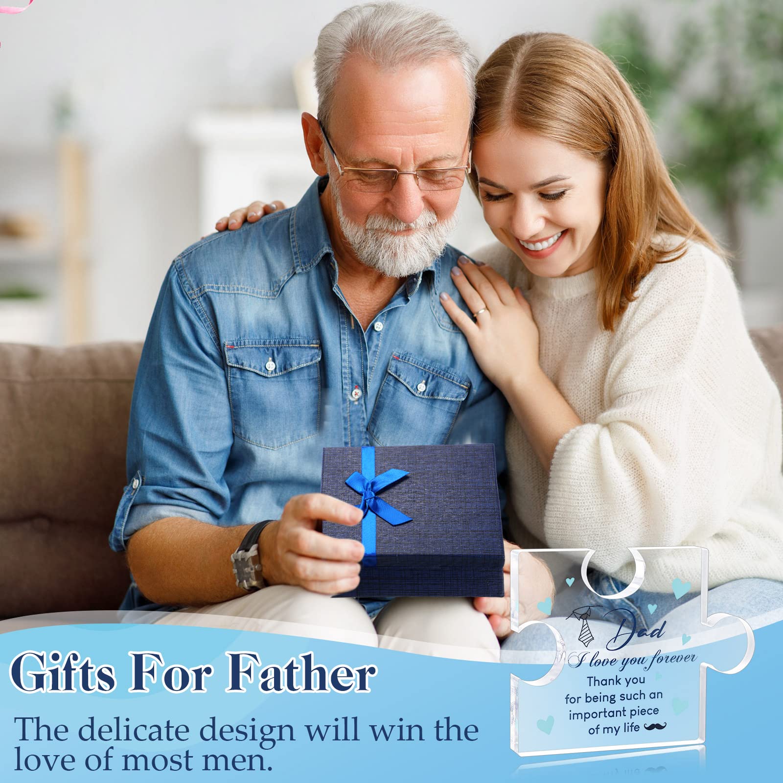 Puzzle Acrilico Inciso Per Papà - Regalo Compleanno, Festa Del Papà, Natale, Da Figli - Foto 2