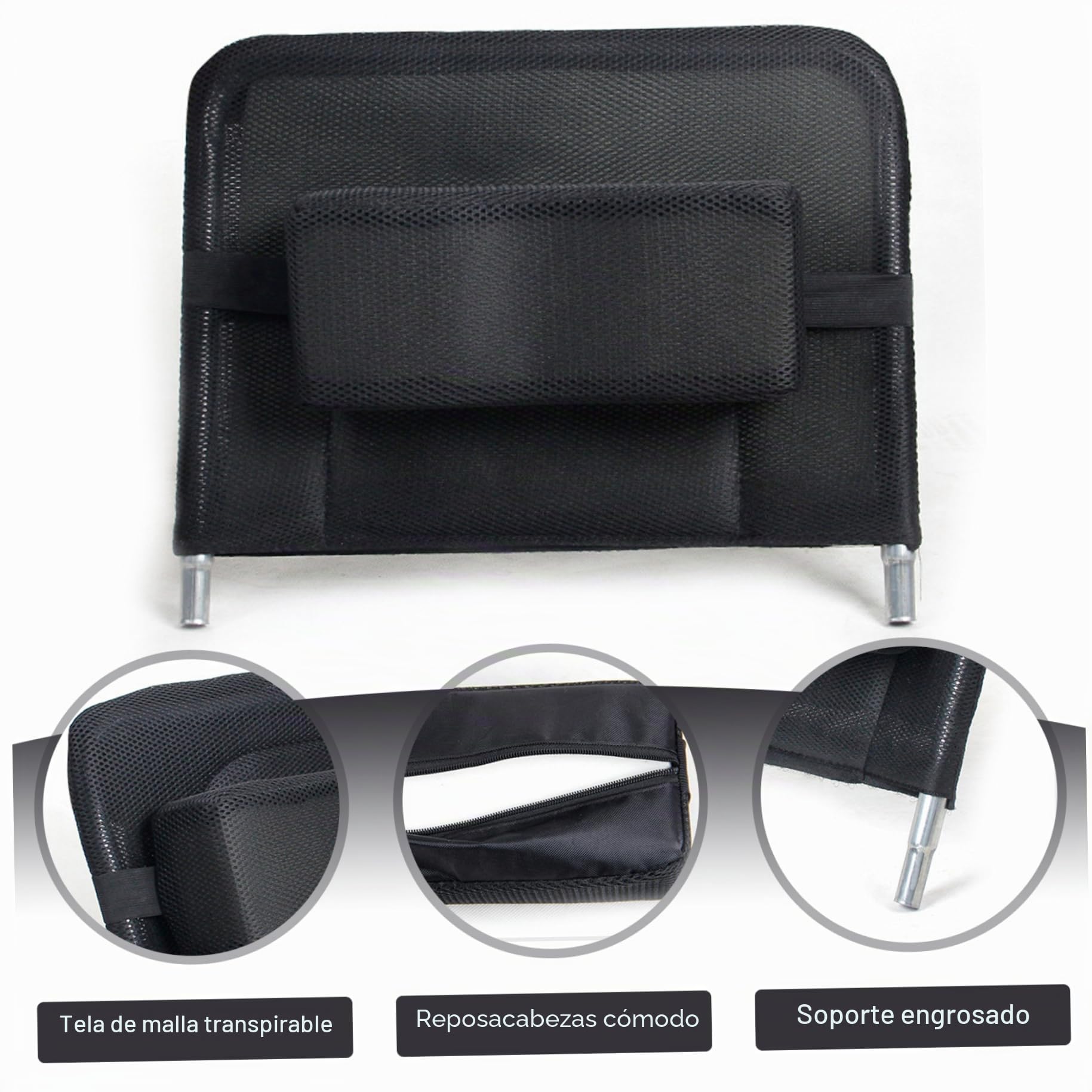 Reposacabezas portátil para Silla de Ruedas, Soporte y Respaldo Acolchados extraíbles para el Cuello para Personas Mayores y Adultos
