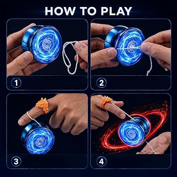 2‑Pack Light Up Yoyos, Responsive Metal Trick Yo‑Yos
