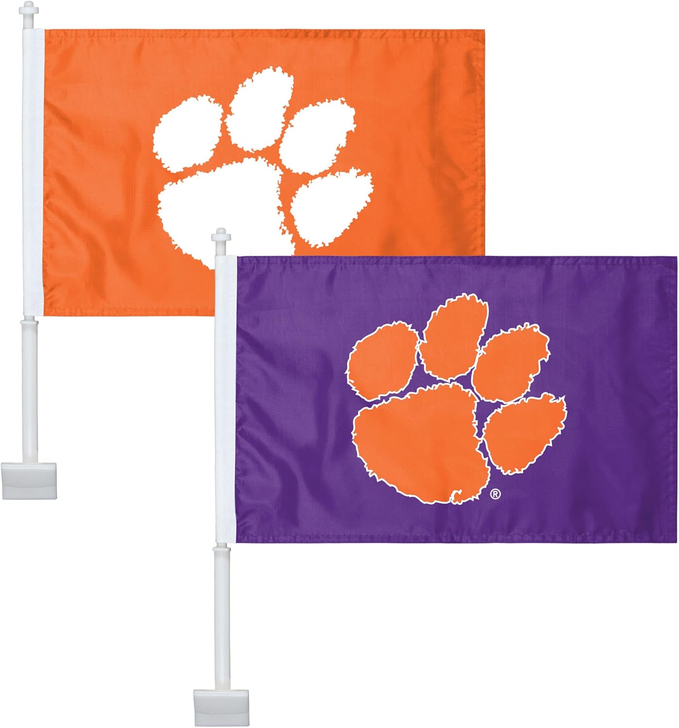 FOCO Clemson Tigers NCAA 2 Pack Solid Car Flag