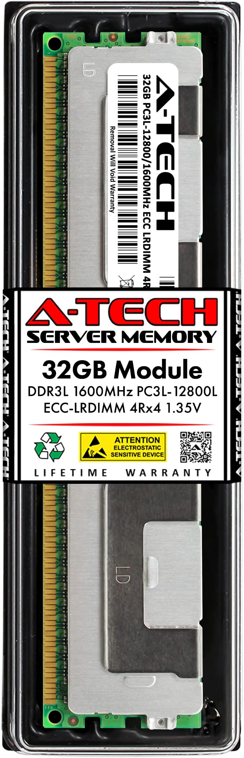 A-Tech 32GB RAM Replacement for Cisco UCS-ML-1X324RY-A | DDR3/DDR3L 1600MHz PC3L-12800L ECC LRDIMM 4Rx4 1.35V 240-Pin Load Reduced DIMM Memory Module