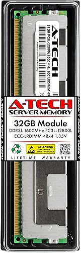 A-Tech 32 GB de RAM para Supermicro SUPER X8DTN+-F, X9DAE, X9DAX-7F-HFT, X9DBS-F-2U, X9DR3-LN4F+, X9DR7-LN4F-JBOD, X9DRT-P | DDR3 1600MHz PC3L-12800