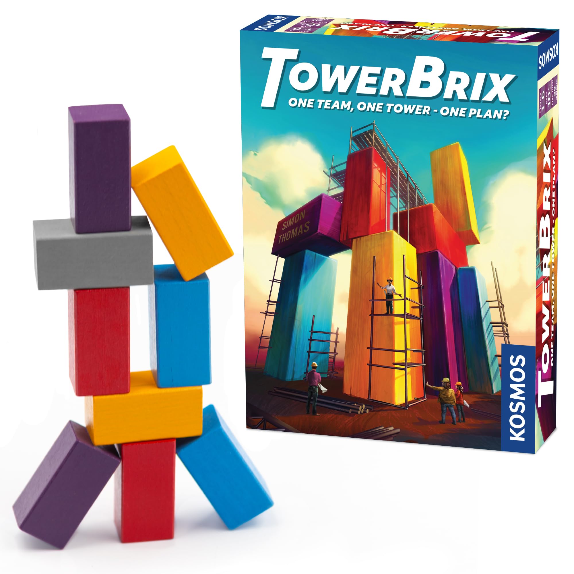 Towerbrix - Cooperative Building Game | Quick Family Game | Hidden Objective | Ages 10 & UP | Kosmos