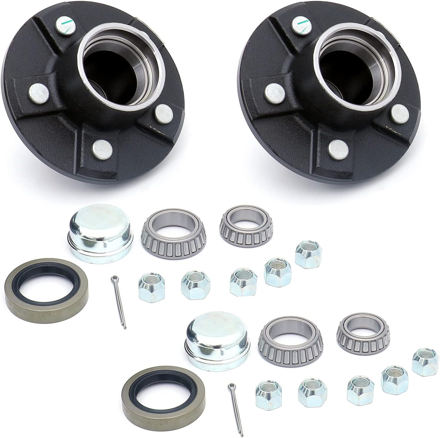 UCUT Set of 2 Trailer Hub Kits,5 Bolt on 41/2" Bolt Circle,Trailer Hub Kit for 1