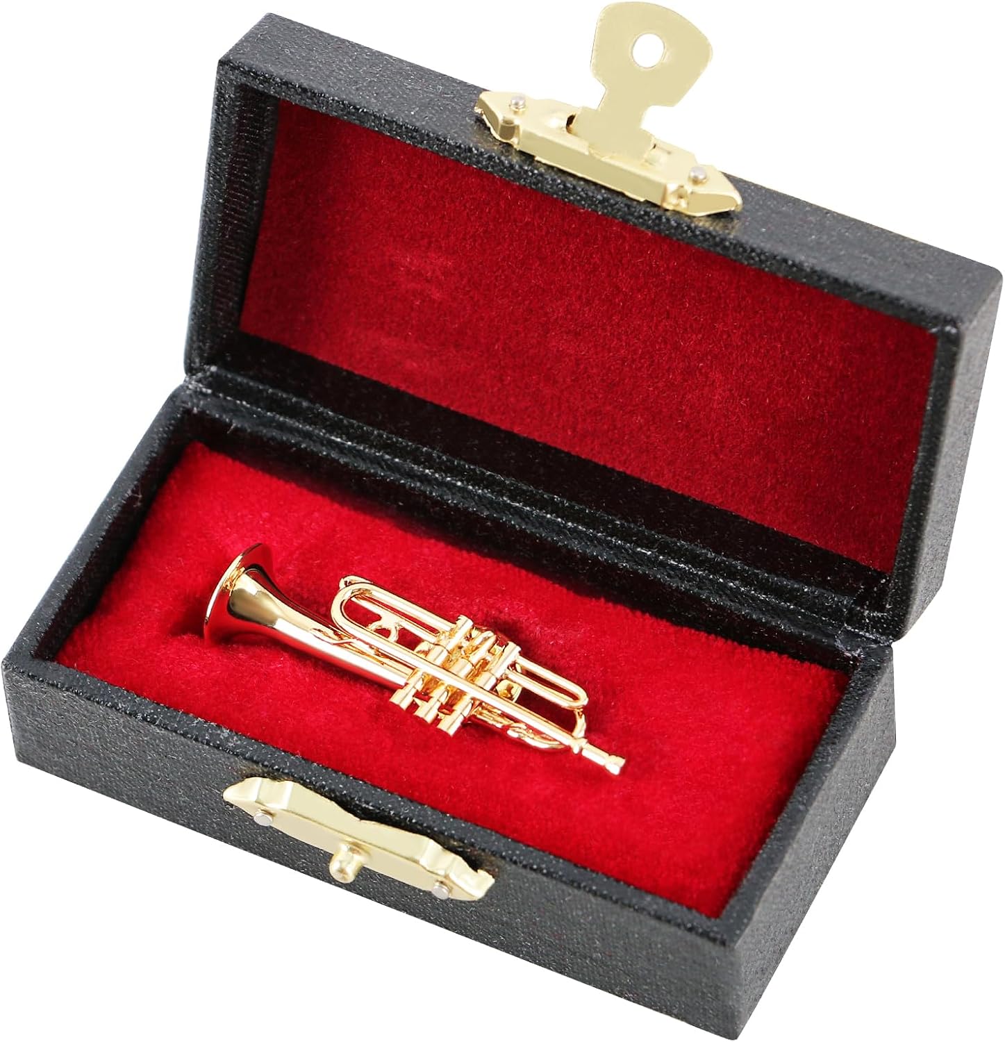 EASTROCK Miniature Trumpet Brooch Pin | Mini Trumpet Pin Fashion Lapel Brooch for Men Women with Case Musical Gift Birthday Gift