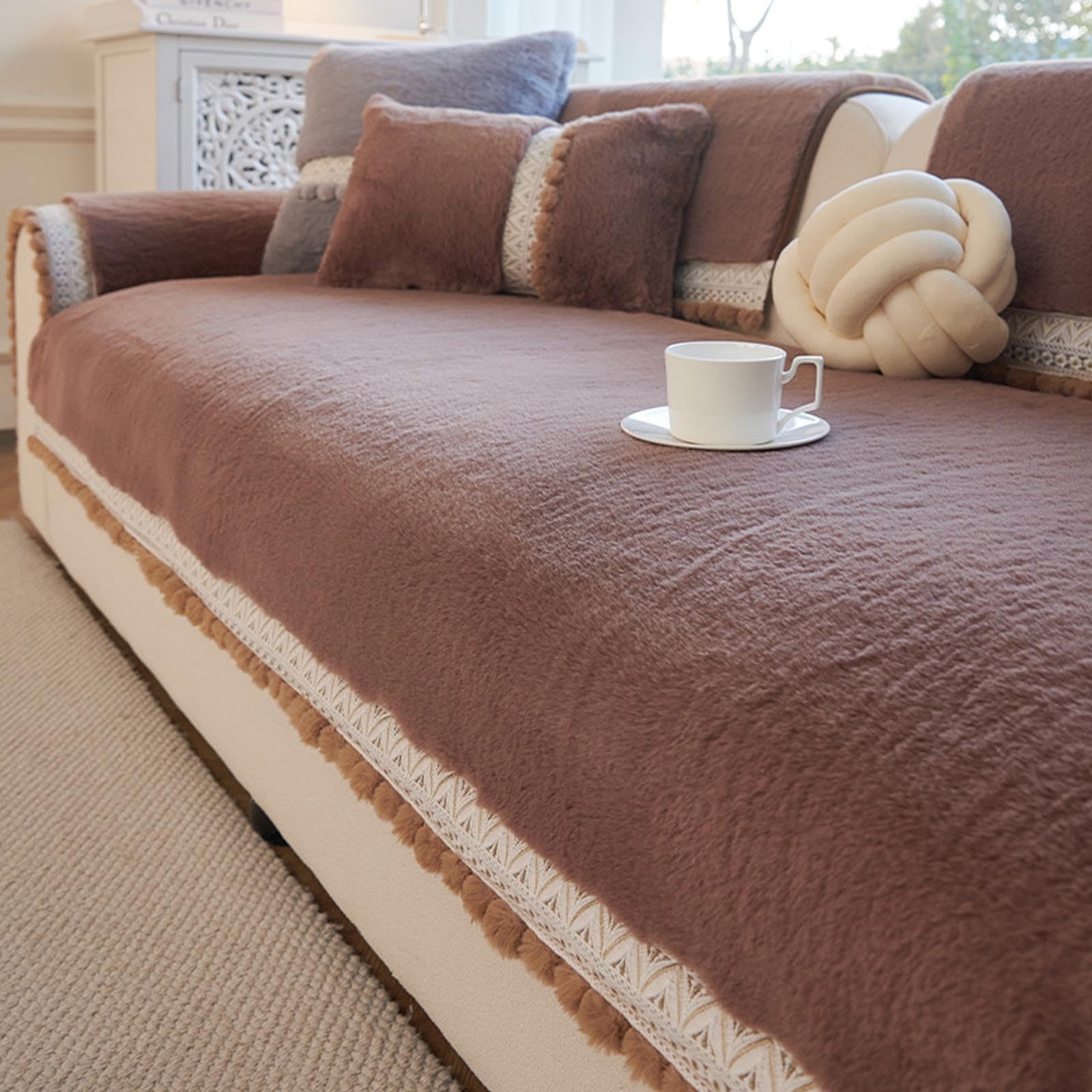 Housse de canapé en peluche lavable pour préserver vos meubles des animaux