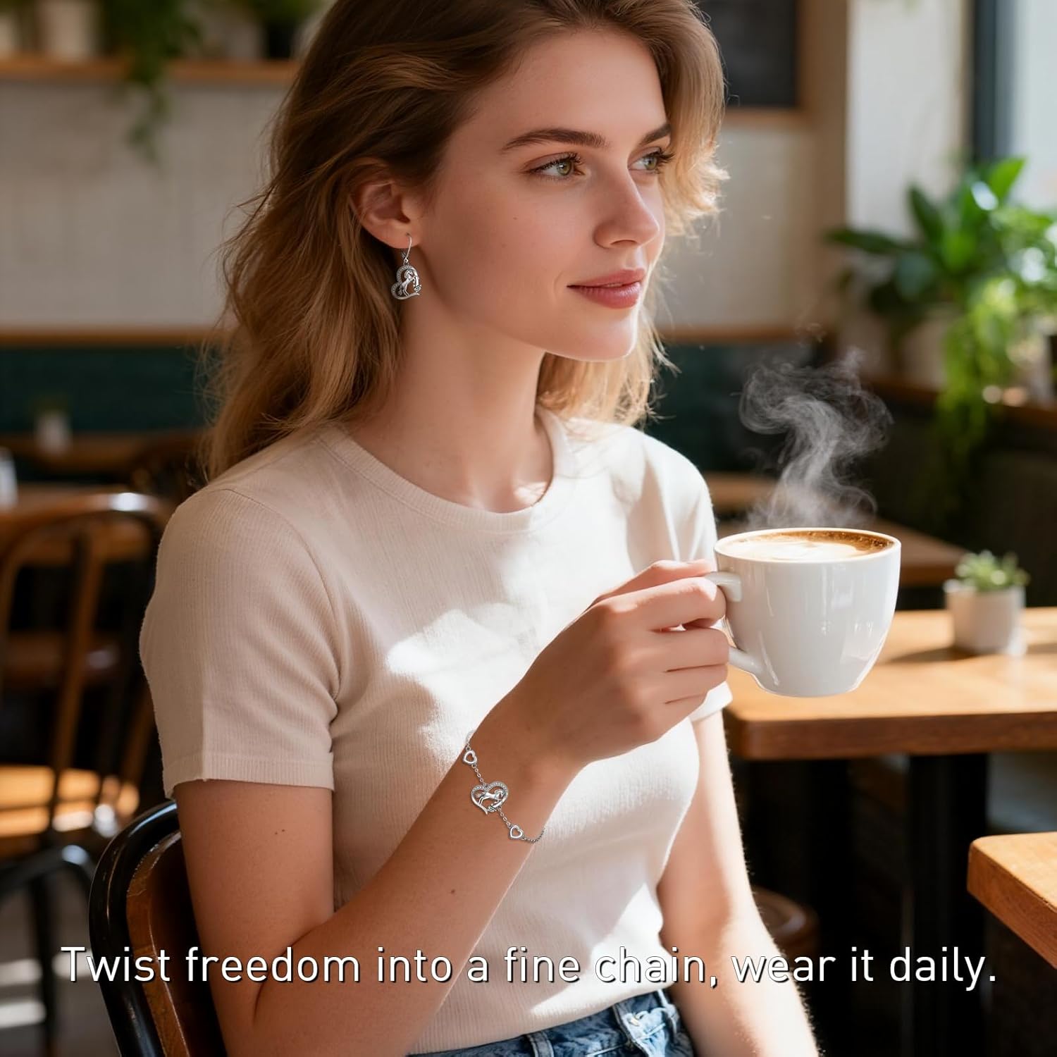 Fenthring Horse Bracelet 925 Sterling Silver Horse Bracelets for Women Charm Christmas Gift Horse Jewelry Adjustable