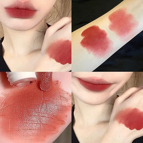 Miniatura 6 de 2 unidades de esmalte labial líquido mate de oso rosa, lindo oso aterciopelado, brillo de labios hidratante, resistente al agua, de larga duración,