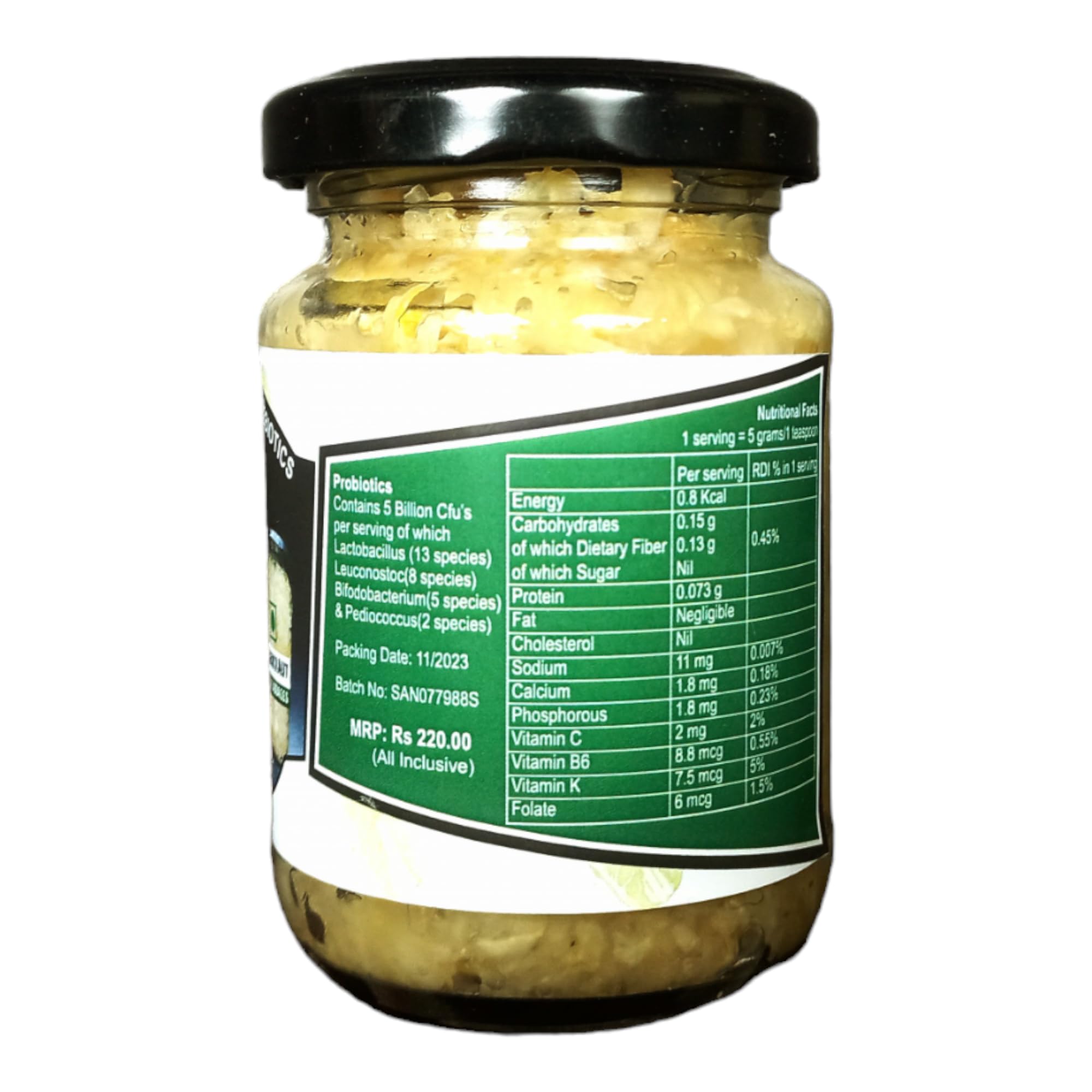 Hands On Tummy - Sauerkraut (Napa/Chinese Cabbages) - Probiotic Pickle For Gastroentintestinal Health (110 Grams) - Image 2 thumbnail