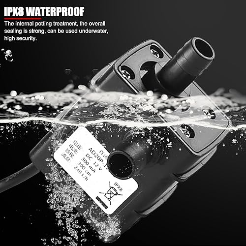 Miniatura 4 de Bomba solar de 12 voltios, bomba de agua para acuario, bomba sumergible sin escobillas Dc12v 240lH, ultra silenciosa, bomba de motor sin escobillas,