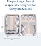 Narwey 6 Set Compression Packing Cubes Travel Organizer, Packing Cubes Compressible for Carry on Luggage Suitcase Travel Backpack, Travel Essentials Cubes with Laundry Bag (Grayish Blue Checkerboard)