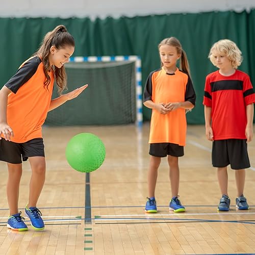 Miniatura 6 de Foilswirl Pelotas inflables de 8.5 pulgadas coloridas y redondas para niños y adultos, tamaño oficial para dodgeball, balonmano, campamentos y