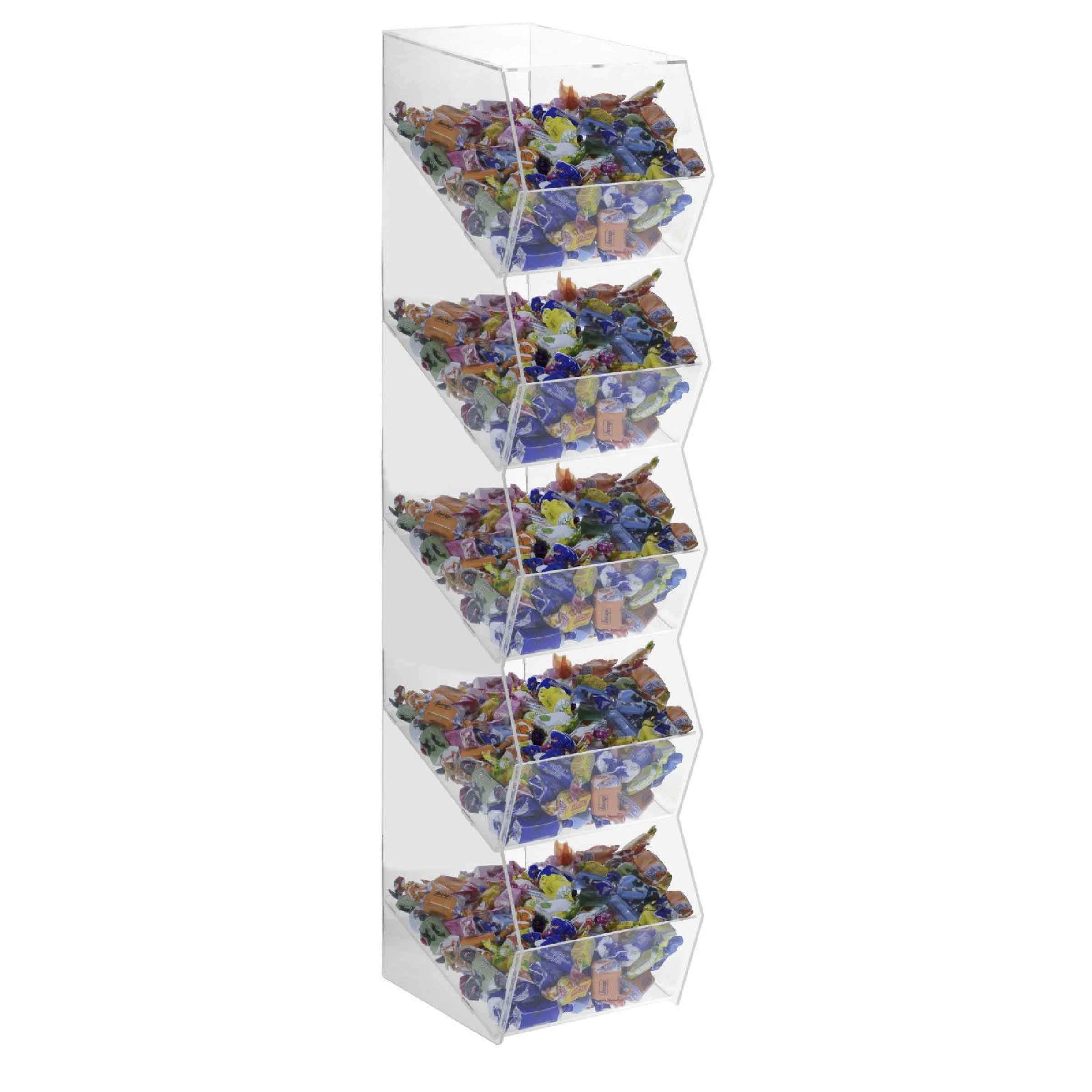 Bonbon-Schütte aus Plexiglass, transparent, OHNE Türchen, à 5 Etagen